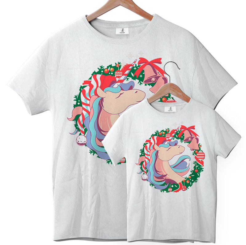 Christmas Unicorn Wreath - Tee