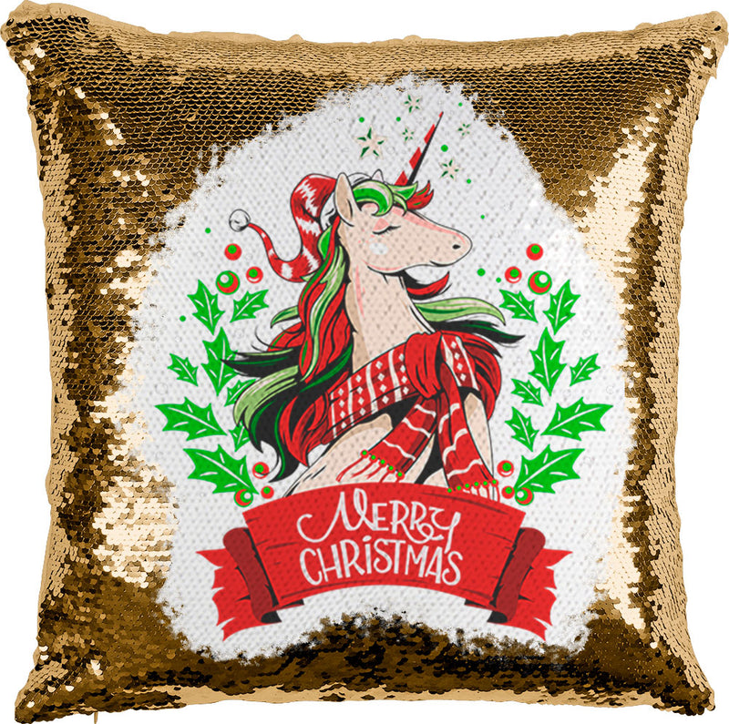 Christmas Unicorn with Reversible Sequins