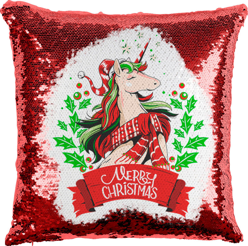 Christmas Unicorn with Reversible Sequins