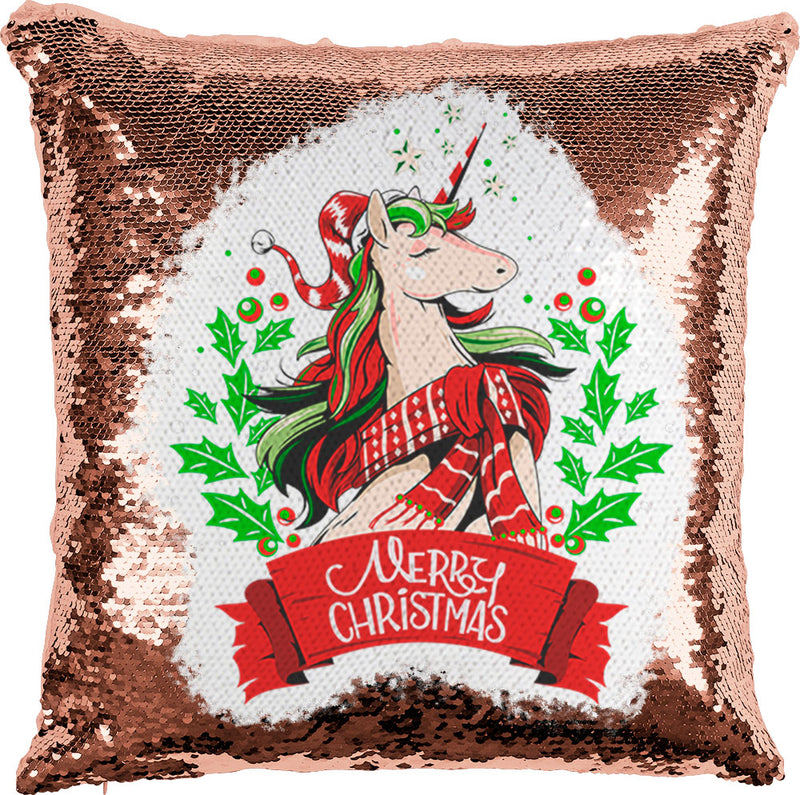 Christmas Unicorn with Reversible Sequins