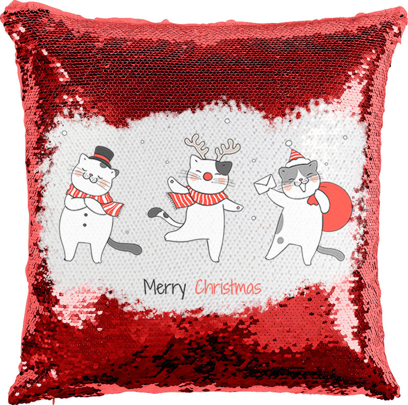 Dancing Christmas Cats with Reversible Sequins