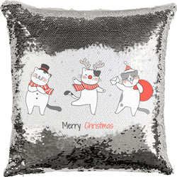 Dancing Christmas Cats with Reversible Sequins