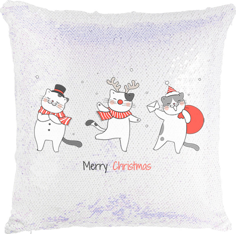 Dancing Christmas Cats with Reversible Sequins