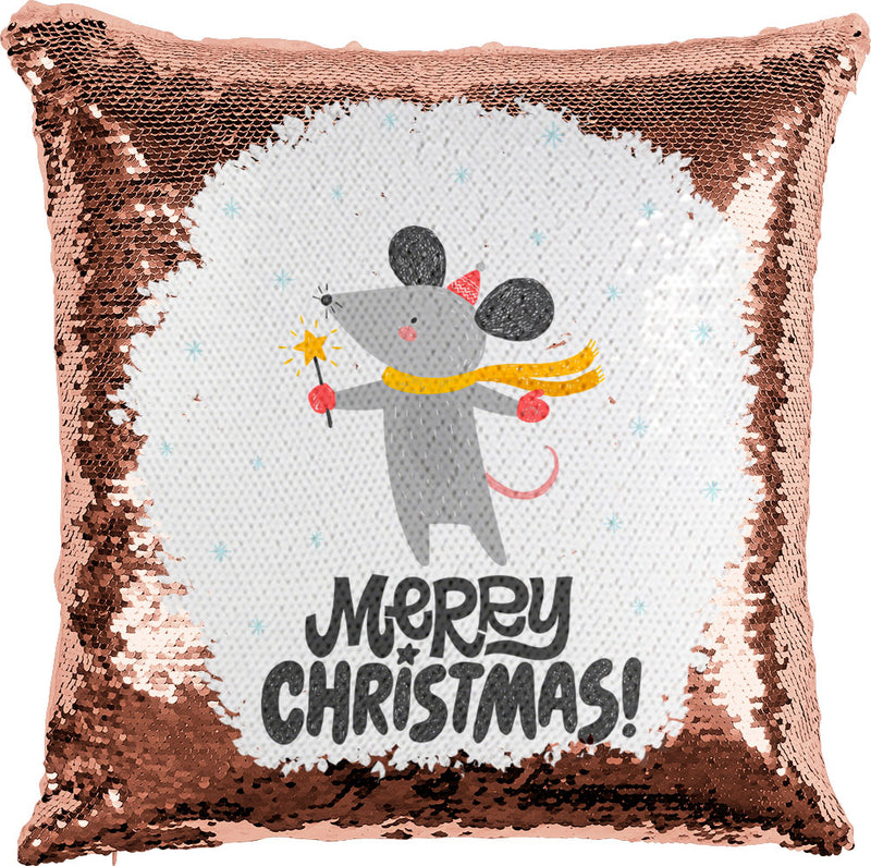 Merry Christmas Mouse with Reversible Sequins