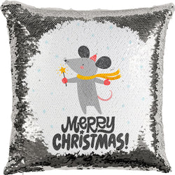 Merry Christmas Mouse with Reversible Sequins