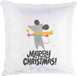 Merry Christmas Mouse with Reversible Sequins