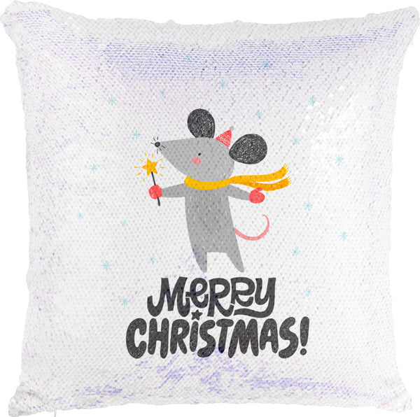 Merry Christmas Mouse with Reversible Sequins