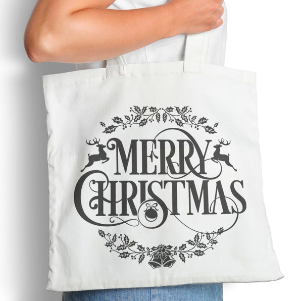 Merry Christmas Wreath - Tote Bag