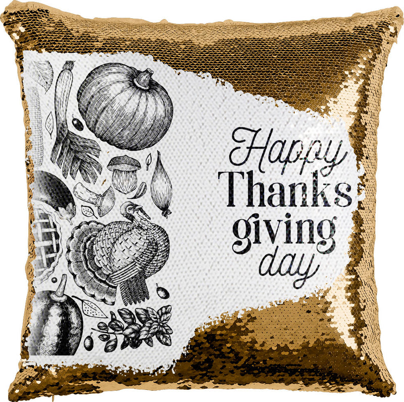 Happy Thanksgiving Day with Reversible Sequins