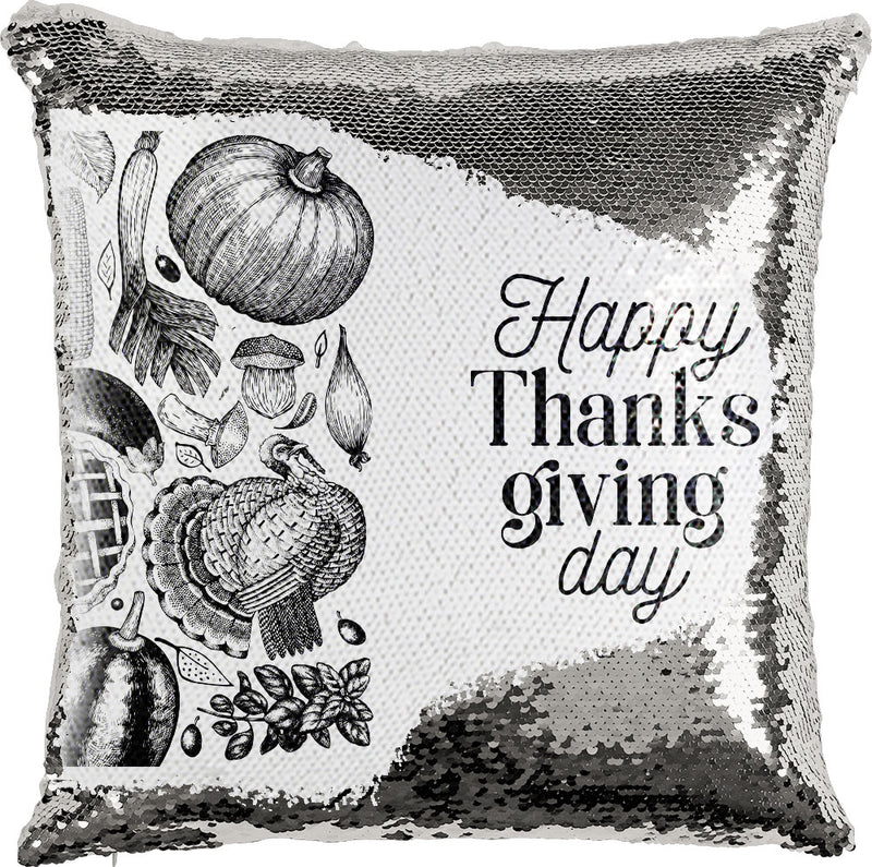 Happy Thanksgiving Day with Reversible Sequins