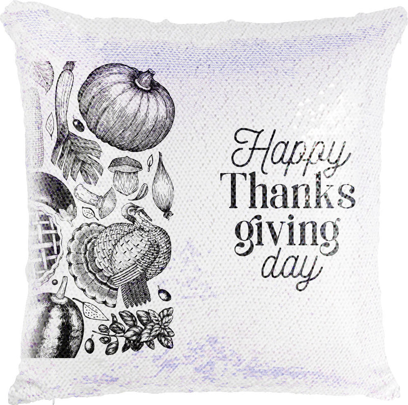 Happy Thanksgiving Day with Reversible Sequins