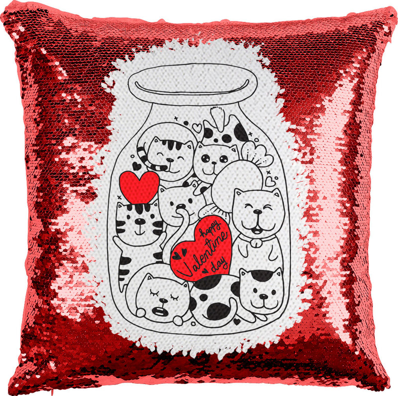 Bottled Cat Love with Reversible Sequins