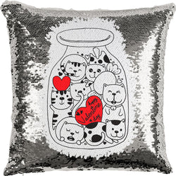 Bottled Cat Love with Reversible Sequins