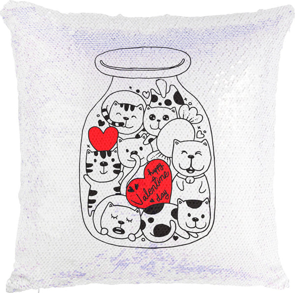 Bottled Cat Love with Reversible Sequins