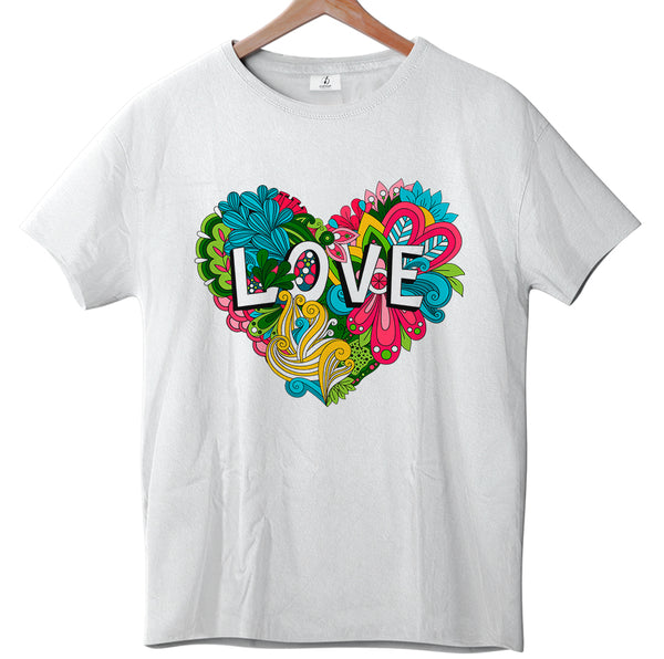 Colorful Floral Heart - Tee