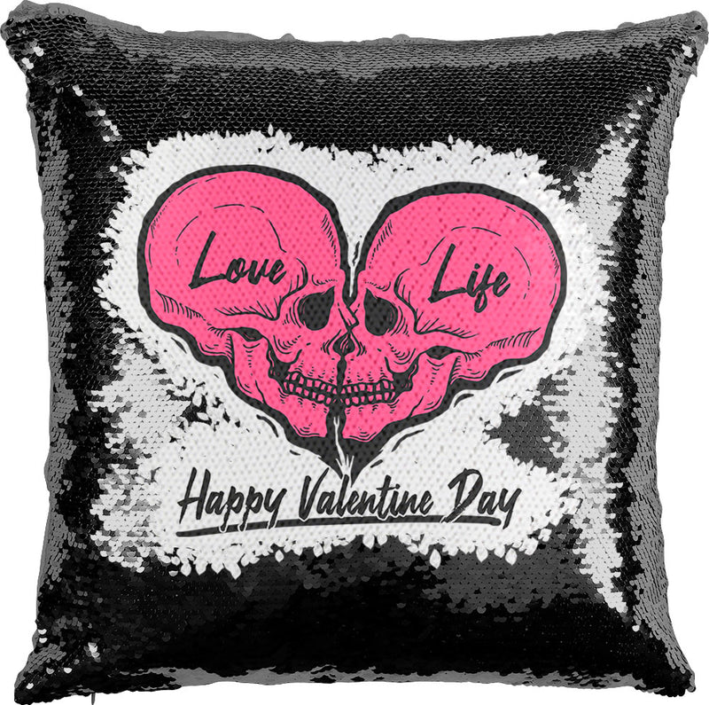 Skull Valentine with Reversible Sequins