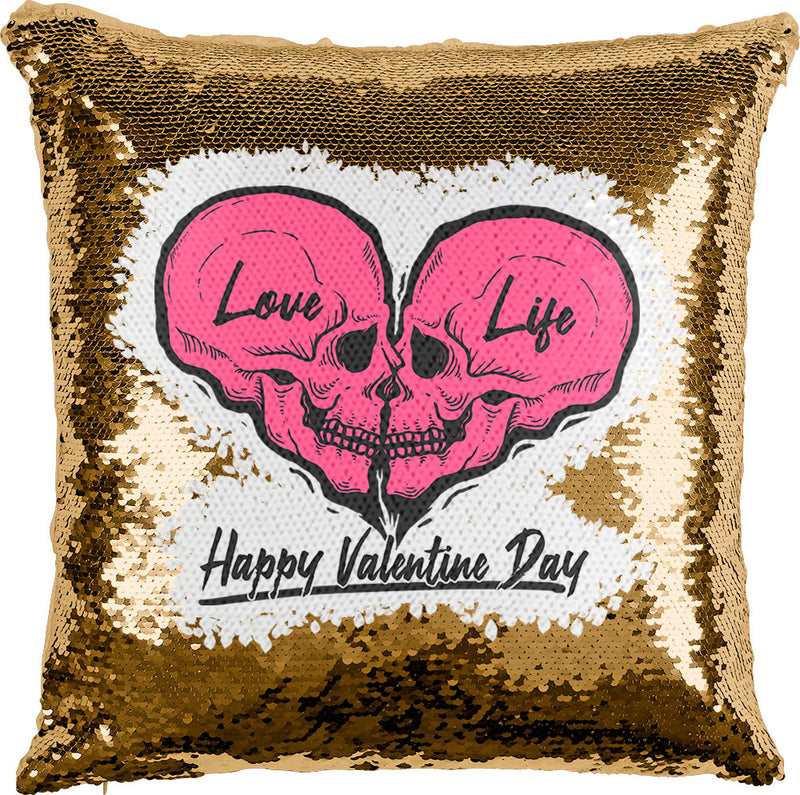 Skull Valentine with Reversible Sequins