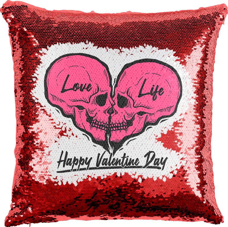 Skull Valentine with Reversible Sequins