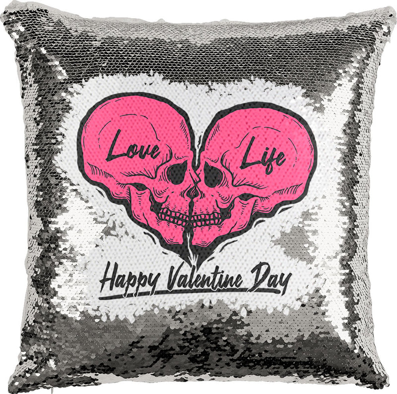 Skull Valentine with Reversible Sequins