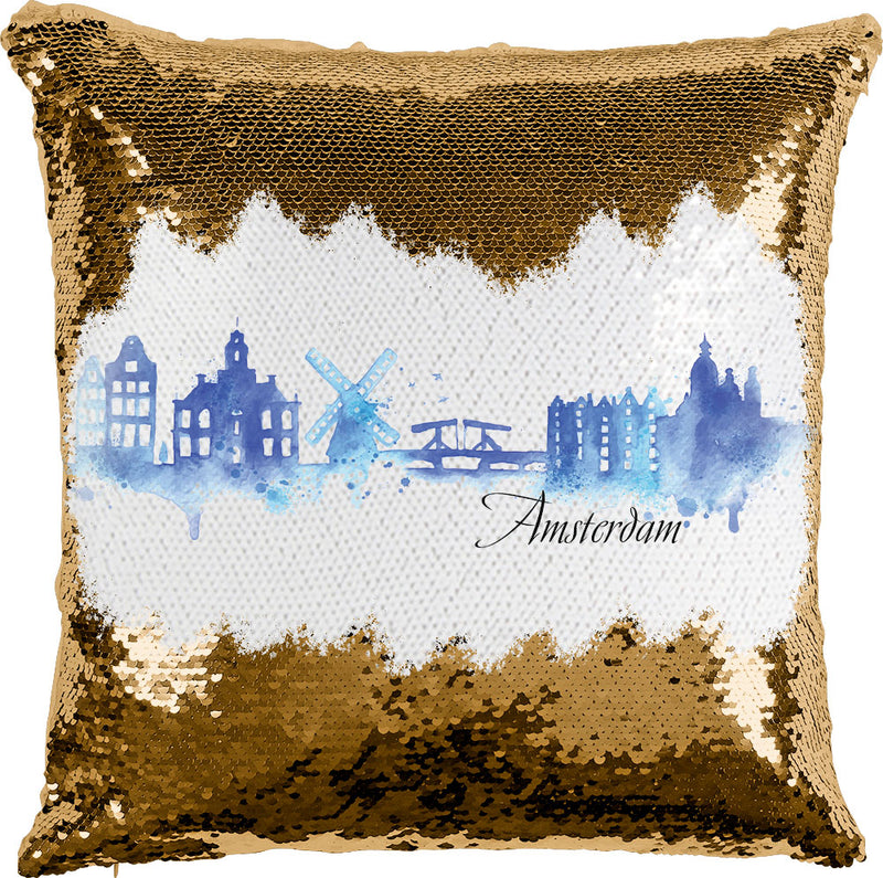 Amsterdam Watercolor with Reversible Sequins