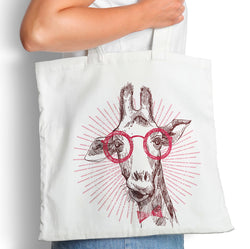 Hipster Giraffe - Tote Bag