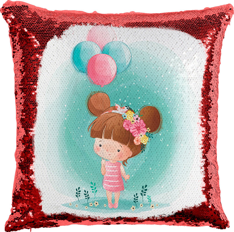 Girl With Balloon with Reversible Sequins