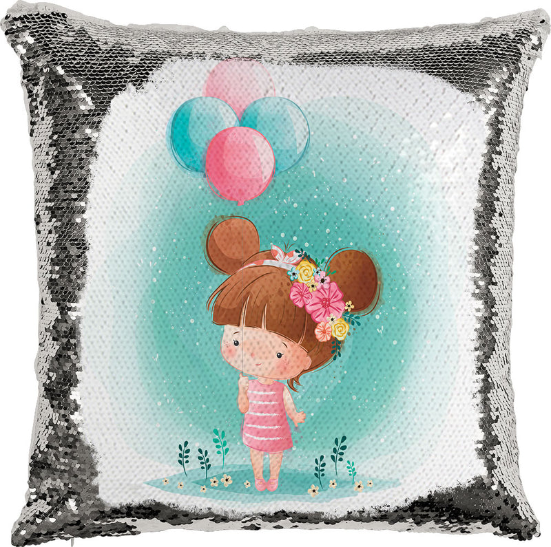 Girl With Balloon with Reversible Sequins