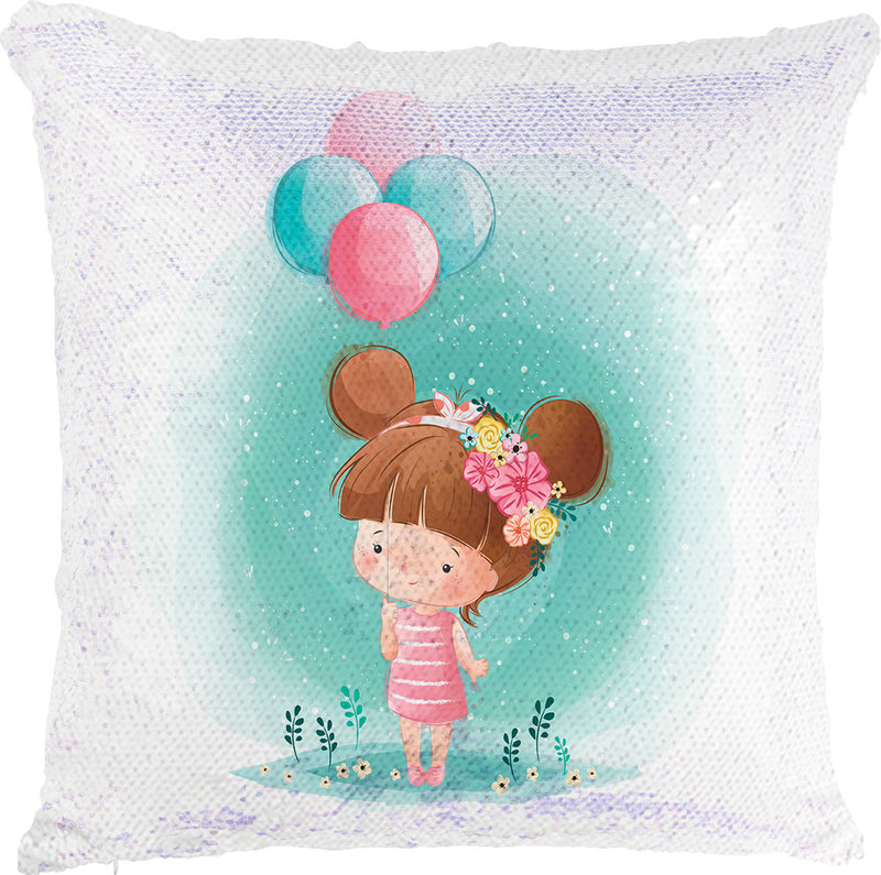 Girl With Balloon with Reversible Sequins