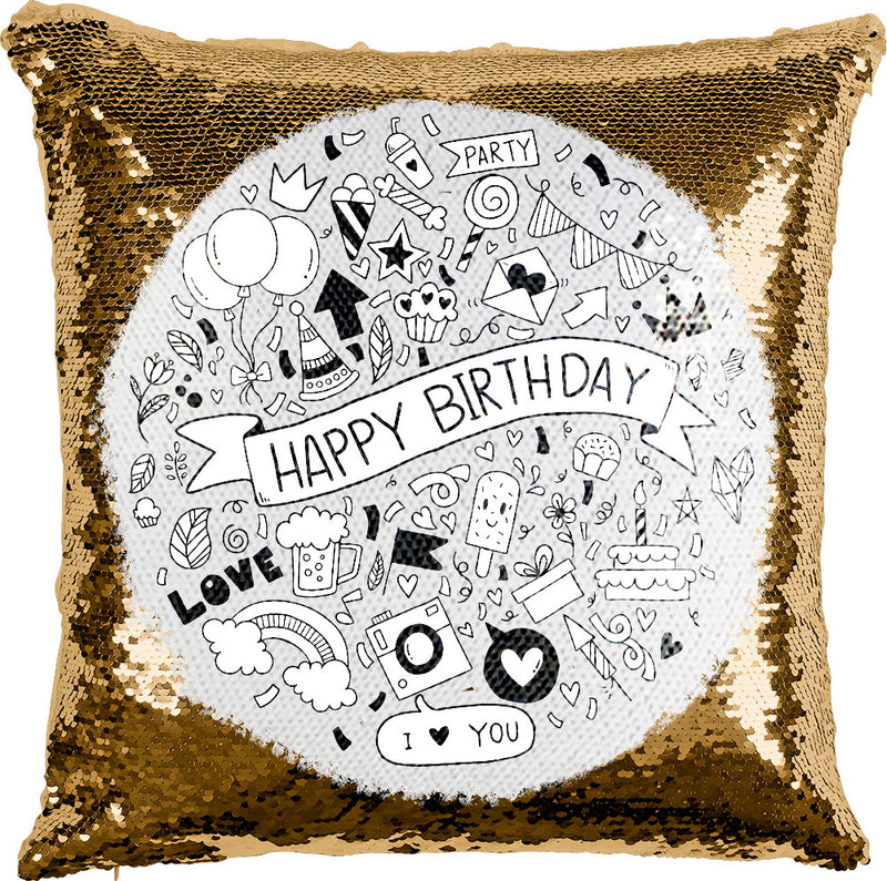 Happy Birthday with Reversible Sequins