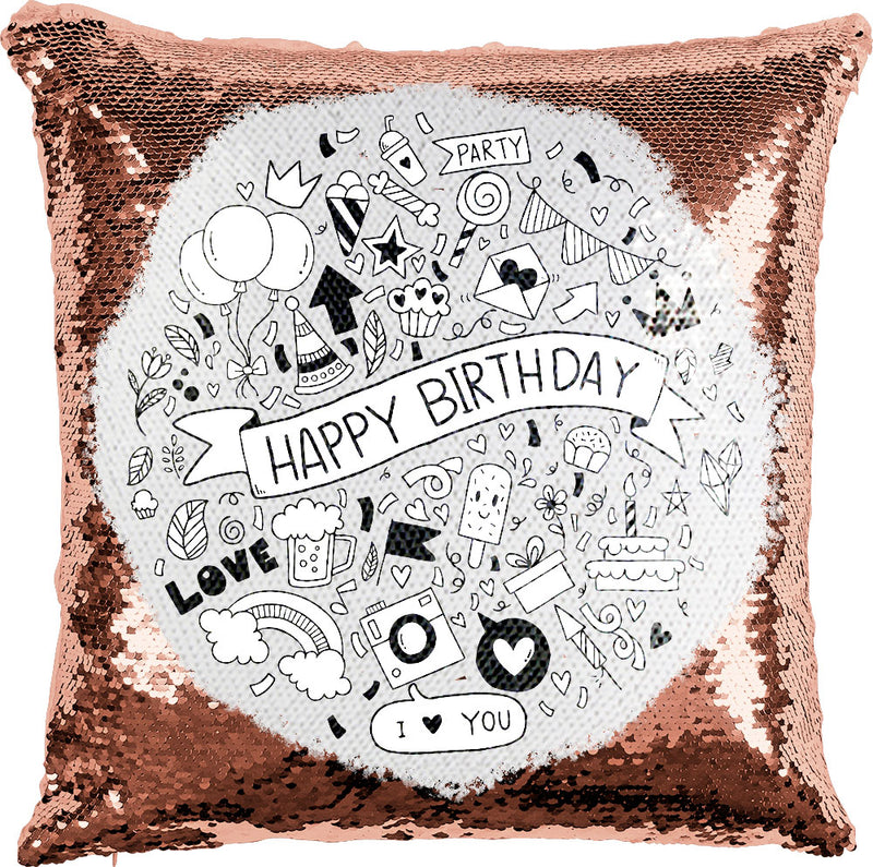 Happy Birthday with Reversible Sequins