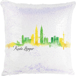 Kuala Lumpur Watercolor with Reversible Sequins