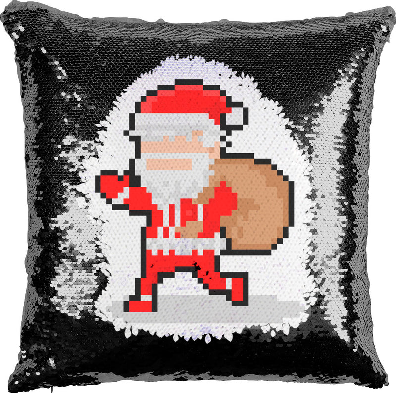 Pixel Santa with Reversible Sequins