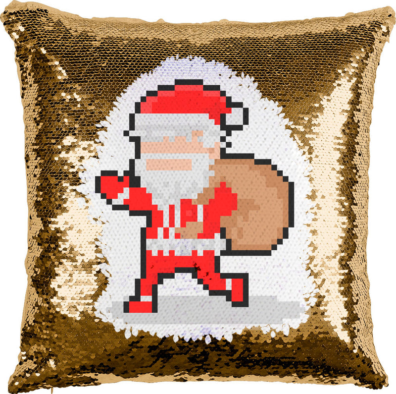 Pixel Santa with Reversible Sequins