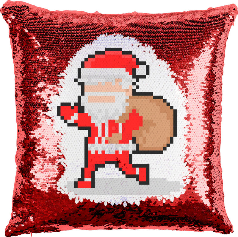 Pixel Santa with Reversible Sequins