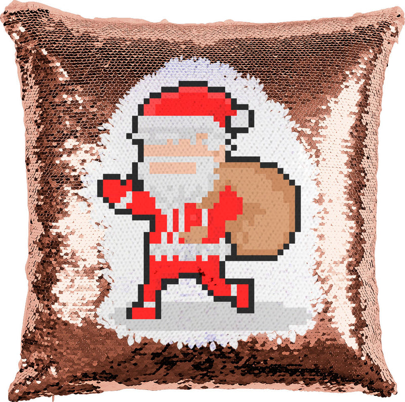 Pixel Santa with Reversible Sequins