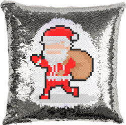 Pixel Santa with Reversible Sequins