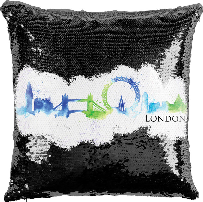 London Watercolor with Reversible Sequins