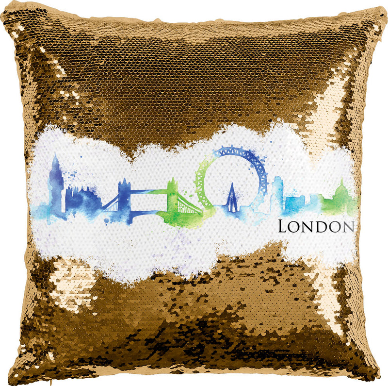 London Watercolor with Reversible Sequins