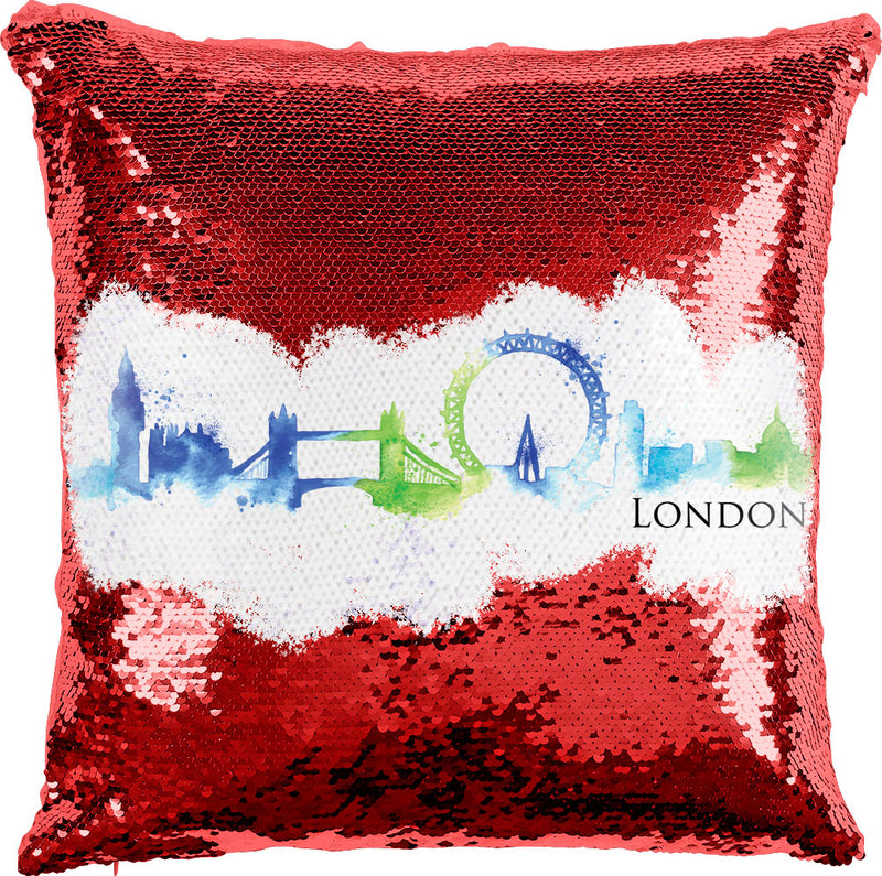 London Watercolor with Reversible Sequins