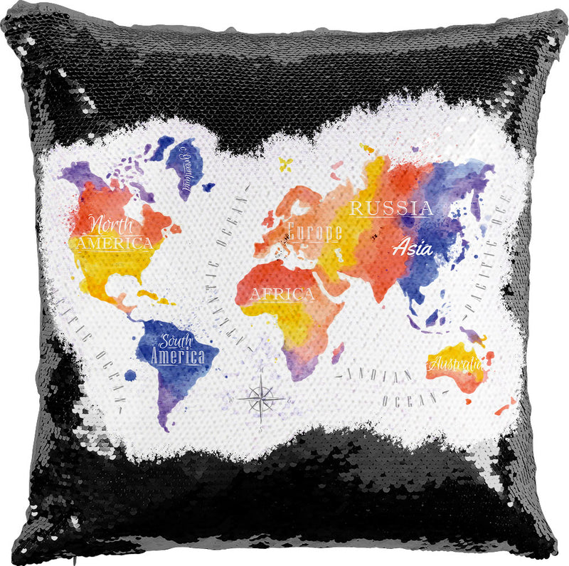 World Map with Reversible Sequins