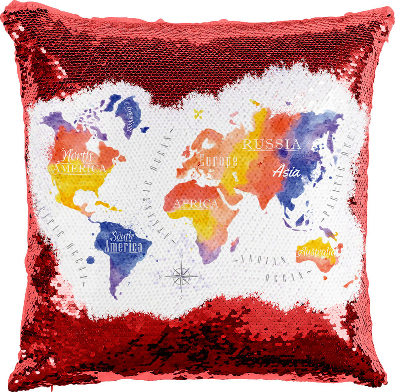 World Map with Reversible Sequins