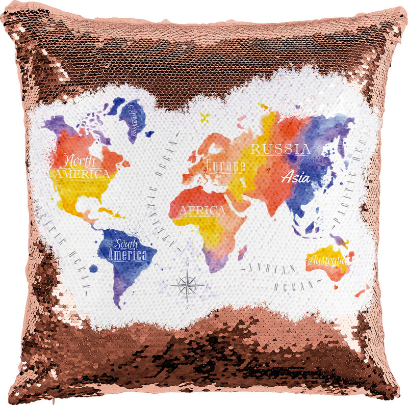 World Map with Reversible Sequins