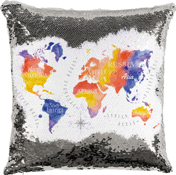 World Map with Reversible Sequins