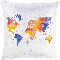 World Map with Reversible Sequins