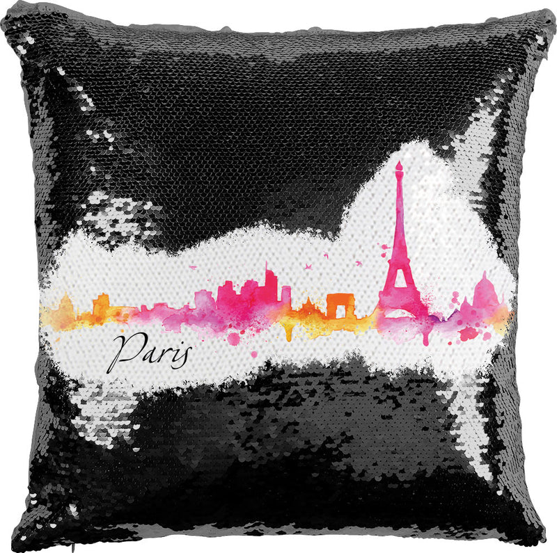 Paris Watercolor with Reversible Sequins