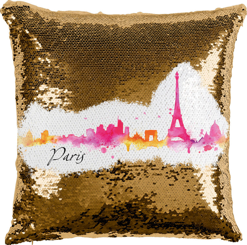 Paris Watercolor with Reversible Sequins