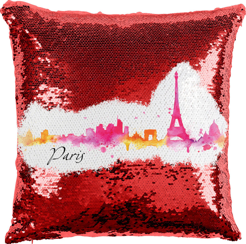 Paris Watercolor with Reversible Sequins