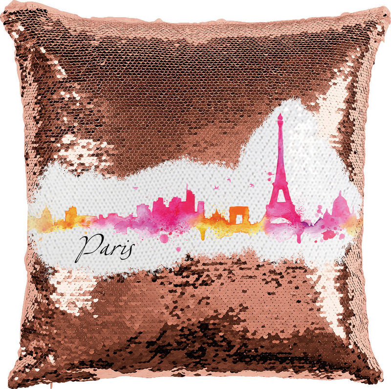 Paris Watercolor with Reversible Sequins