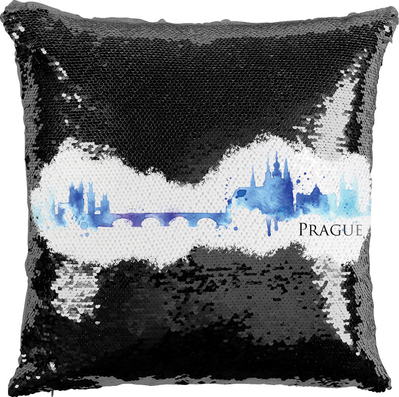 Prague Watercolor with Reversible Sequins