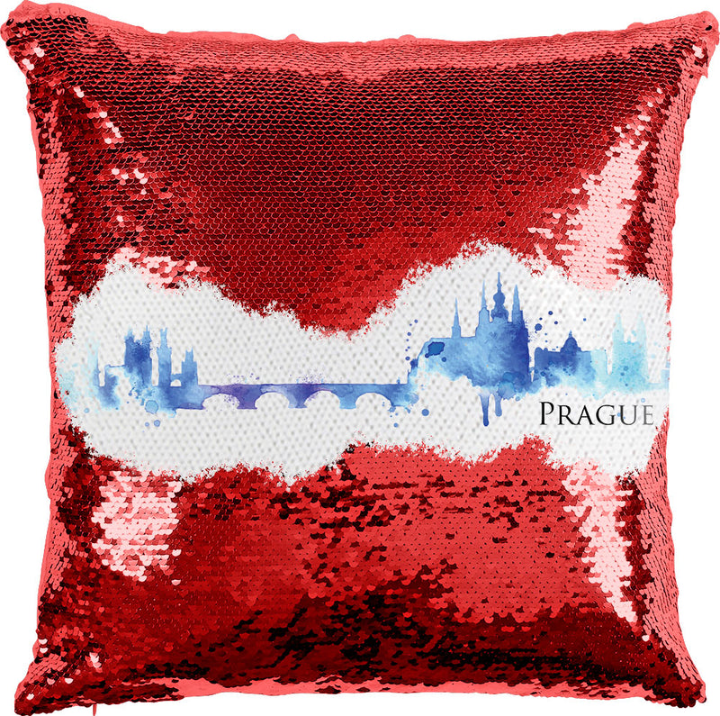 Prague Watercolor with Reversible Sequins